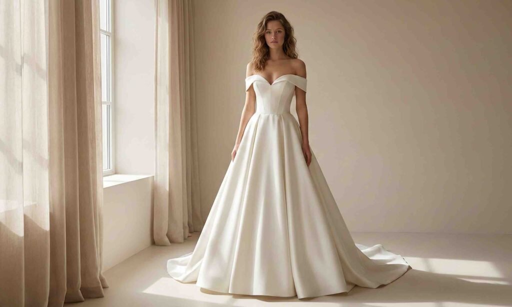 Noiva vestindo um vestido de noiva Princesa / Ball Gown