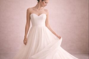 Noiva vestindo um vestido de noiva