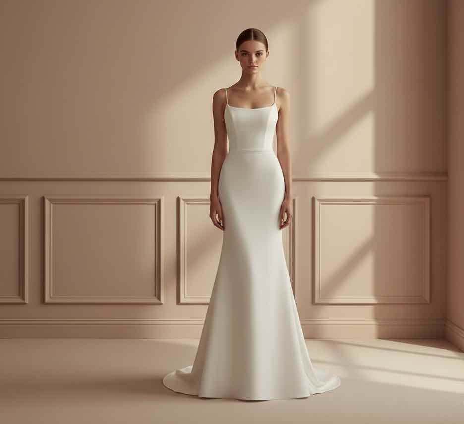 noiva com vestido semi sereia